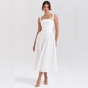 House Of CB Vivien White Midi Sundress